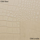 Peau de cuir de basane imitation crocodile naturelle, texture authentique, pour projets de maroquinerie ou décoration.