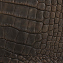 Peau entière de cuir de basane France imitation crocodile marron vieilli, texture de cuir authentique et finition élégante.