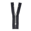 Fermeture à glissière en métal nickelé noir de 8,5 cm, 6 mm de largeur, pour articles de mercerie.
