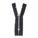 Fermeture à glissière en métal nickelé noire de 6mm pour mercerie, longueur de 8,5cm.