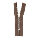 Fermeture à glissière en métal nickelé de 6 mm, couleur marron, longueur de 8,5 cm, pour couture et mercerie.