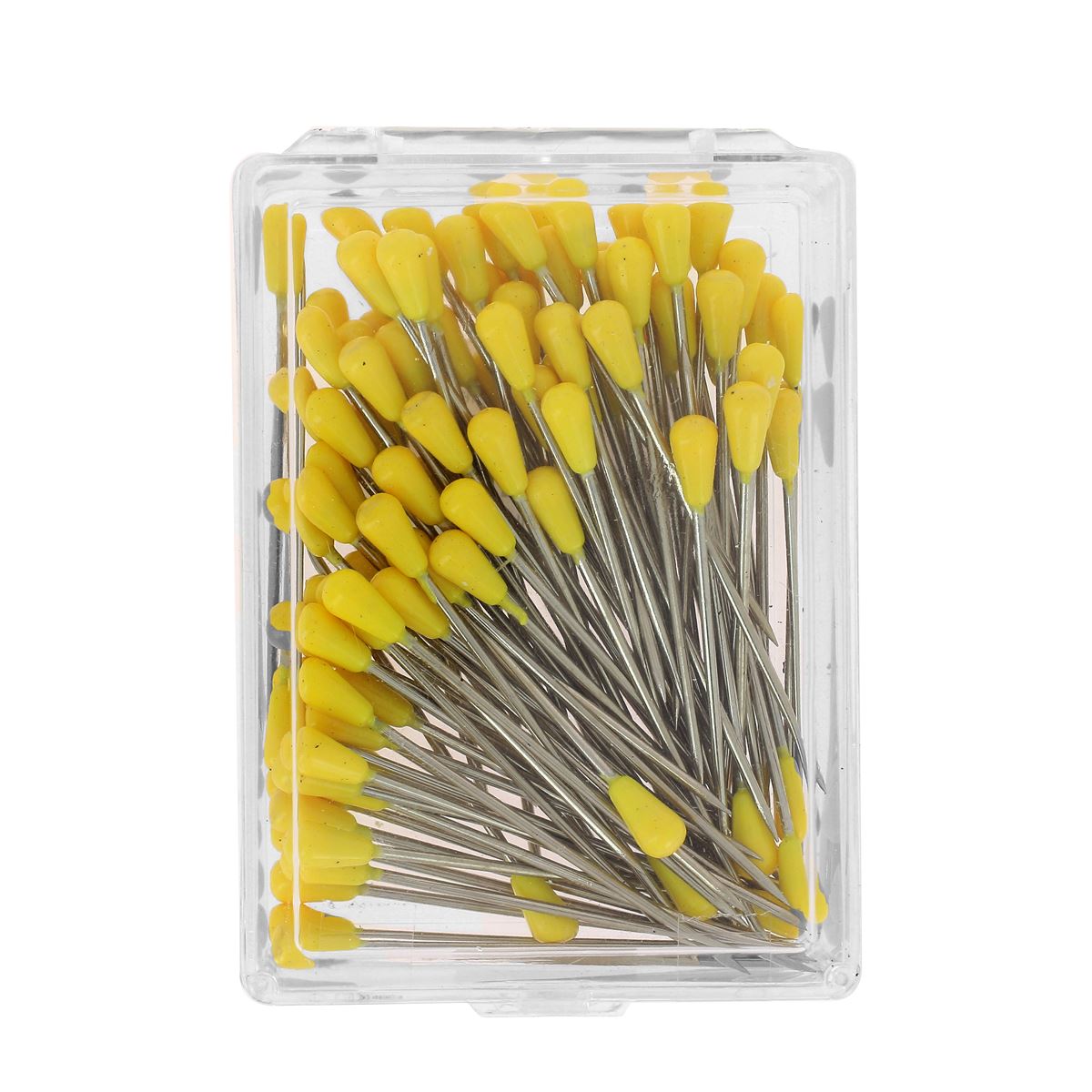 Boîte de 100 épingles de mercerie Autres à bout allongé jaune, 50 x 1,3 mm, pour couture et broderie.