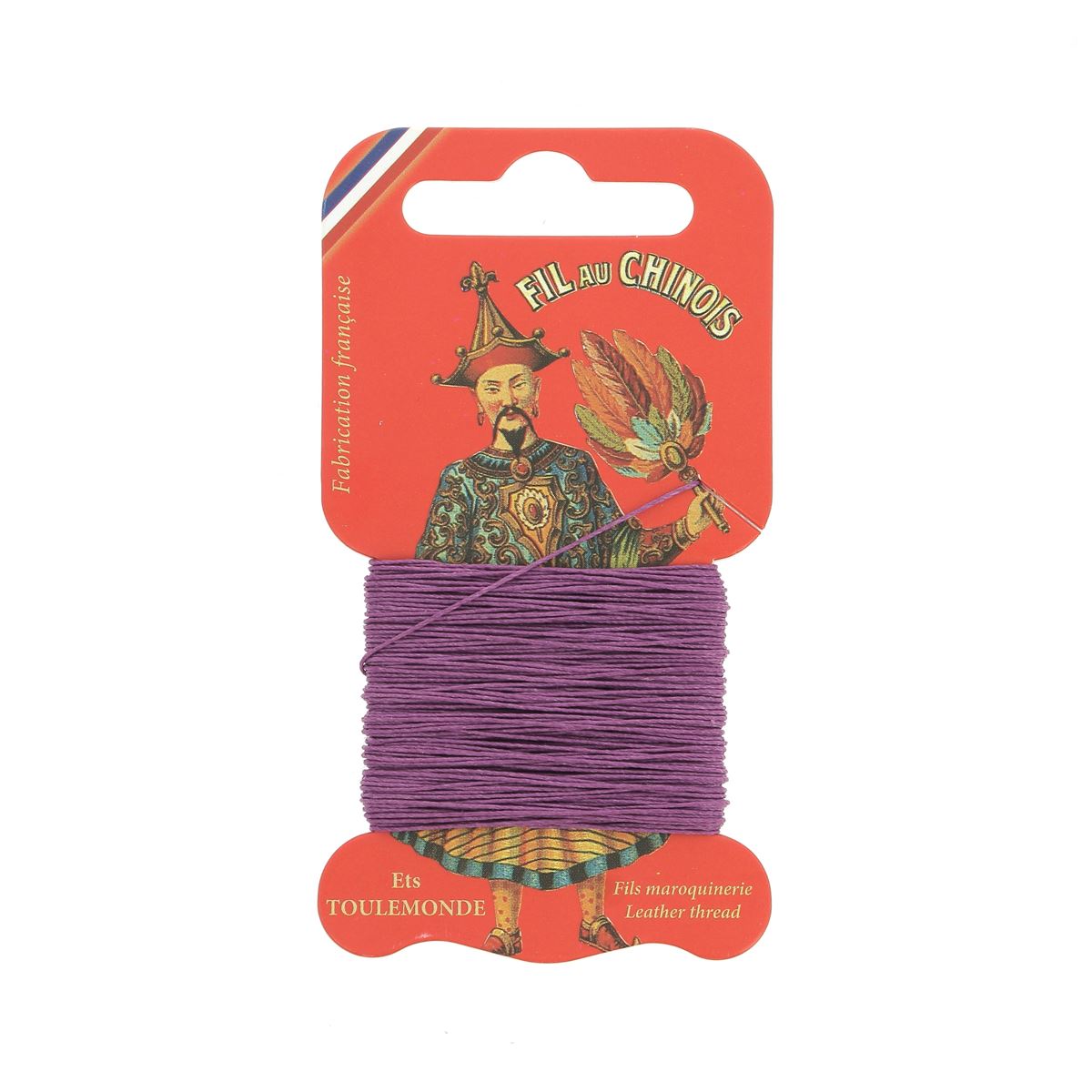 Cartonnette de 15m de fil de lin câblé glacé AU CHINOIS, produit de mercerie pour couture et broderie.