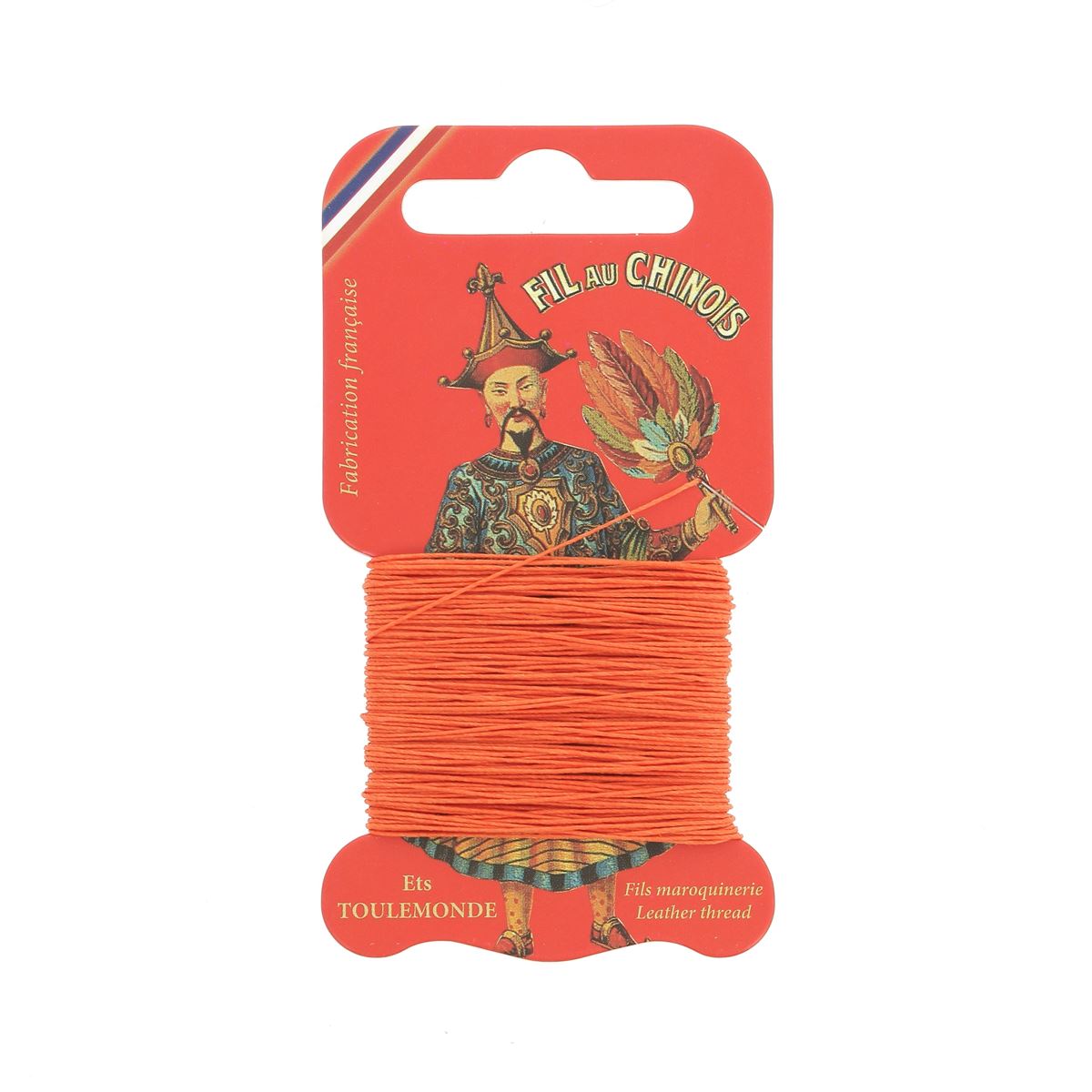 Cartonnette de 15m de fil de lin câblé glacé de la marque Fil au Chinois, utilisé en mercerie pour couture et broderie.