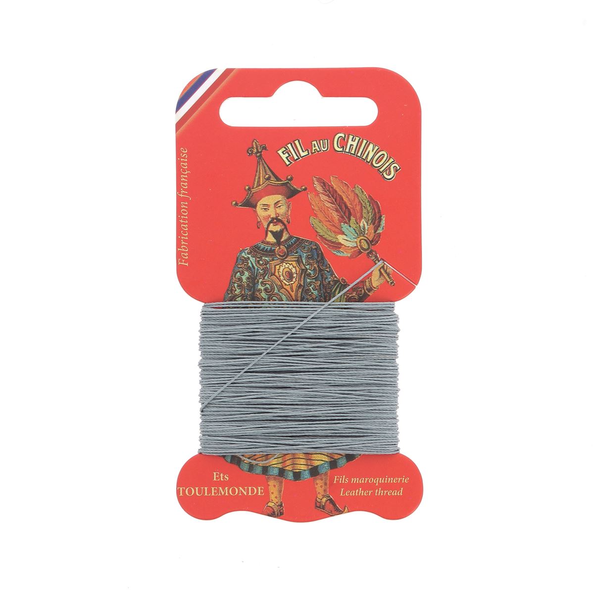 Cartonnette de 15m de fil de lin câblé glacé AU CHINOIS, marque Fil au Chinois, pour travaux de mercerie.