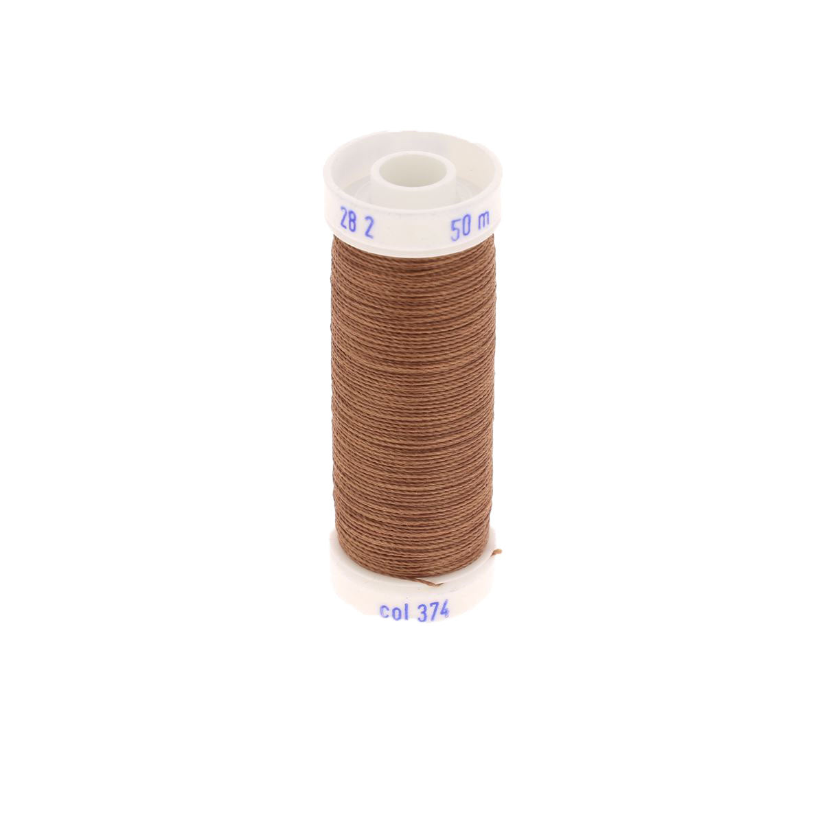 Bobine de fil polyester coton spécial maroquinerie de la marque Fil au Chinois, bronze 374, 28/2, 0,38mm, 50m