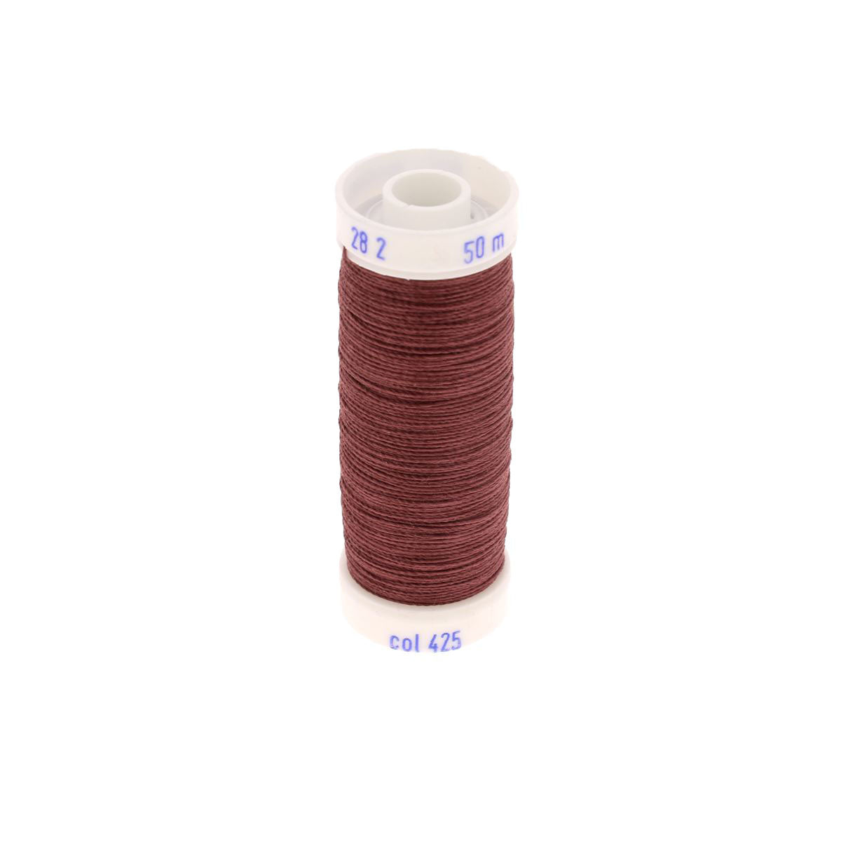 Bobine de fil polyester coton spécial maroquinerie 28/2, 0,38mm Brique, marque Fil au Chinois, pour couture et maroquinerie.