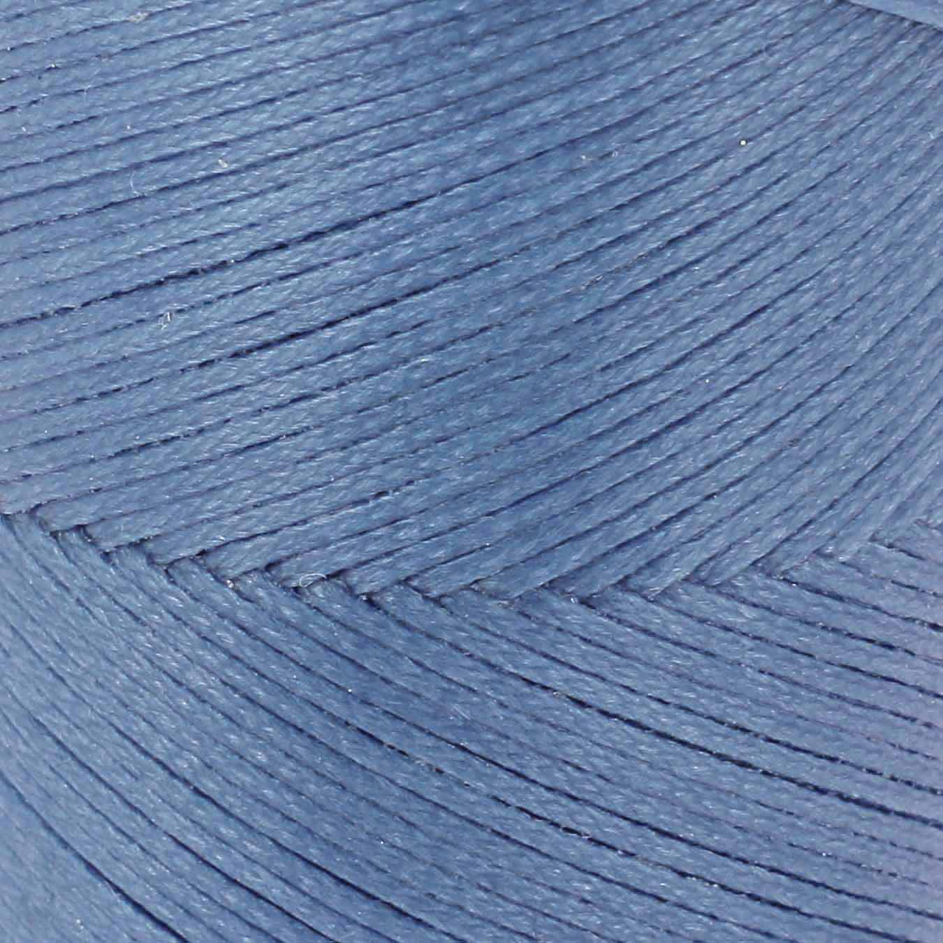 Bobine de 100m de fil polyester tressé et ciré bleu azur, diamètre 0,6mm, pour travaux de mercerie.