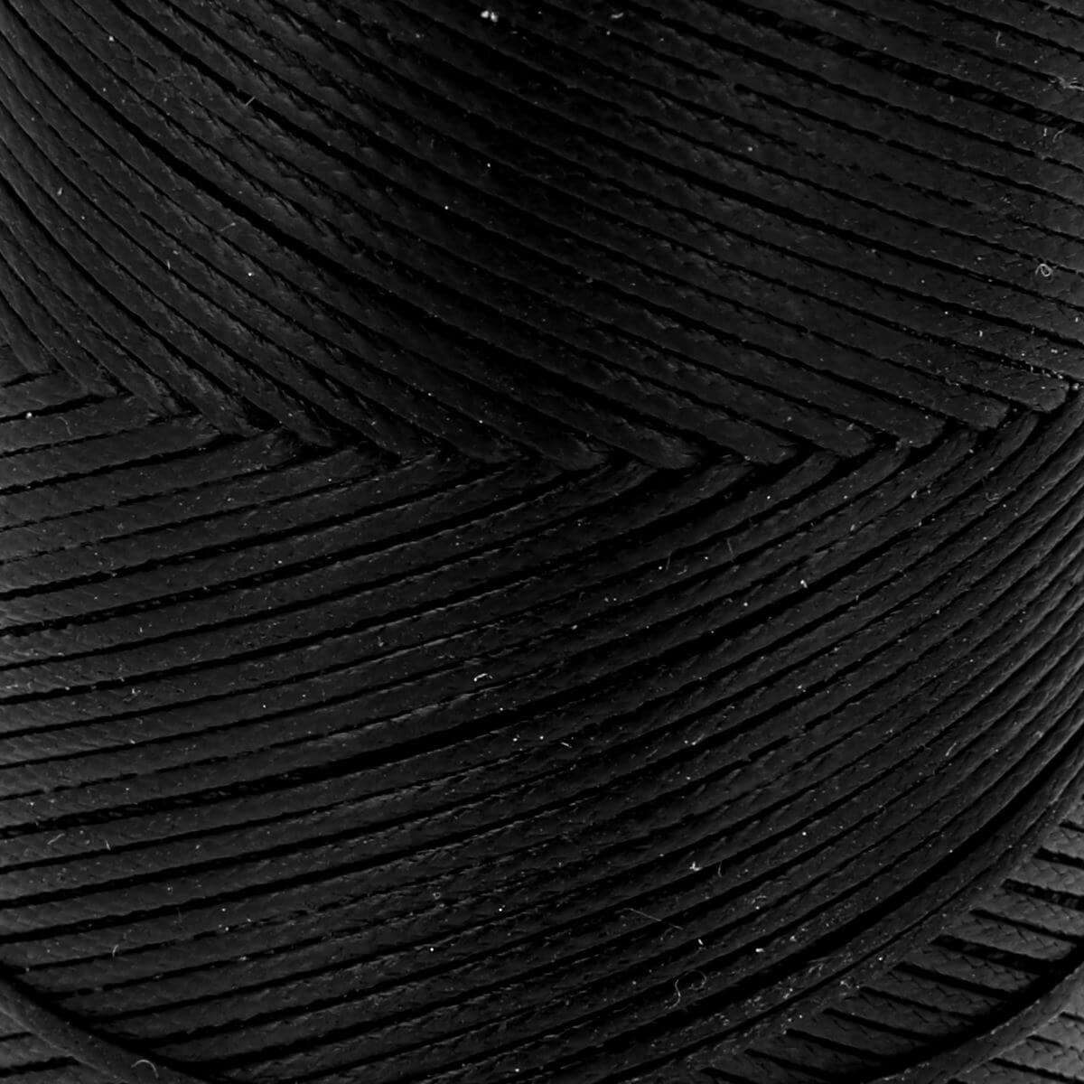 Bobine de 100m de fil polyester tressé et ciré noir, diamètre 0,6mm, pour mercerie, marque Autres.