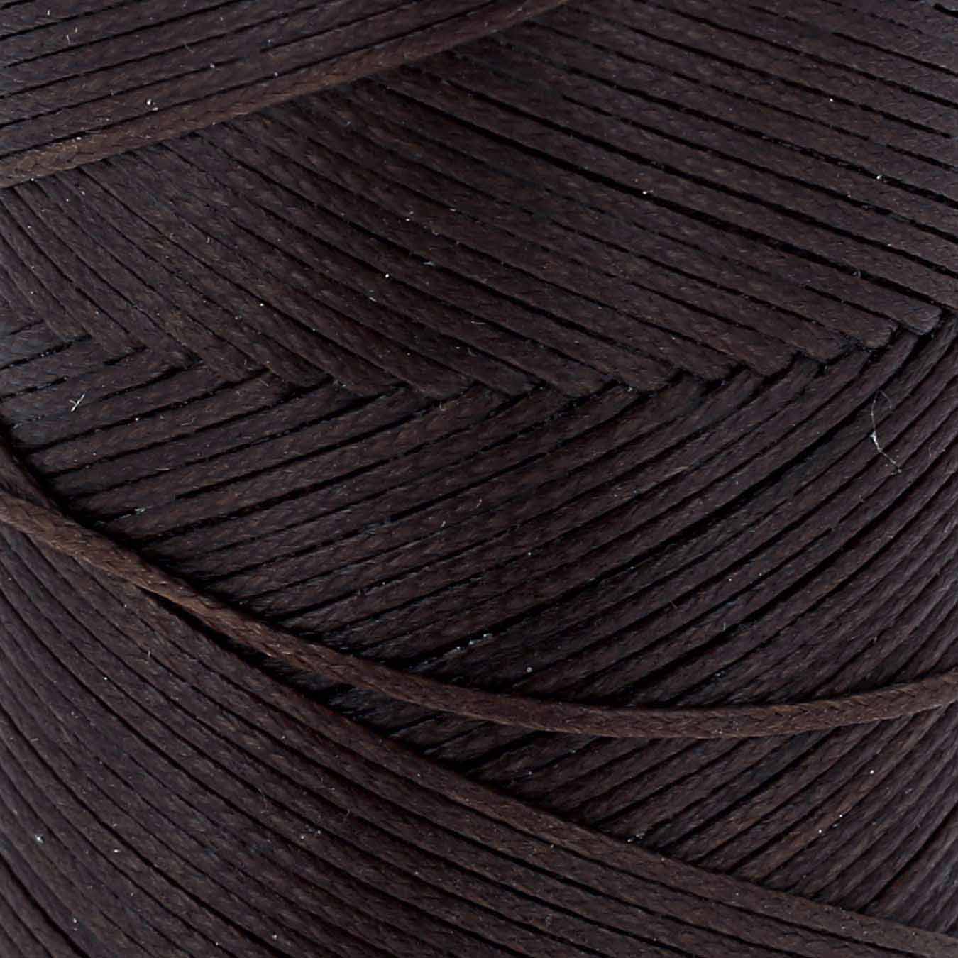 Bobine de 100m de fil polyester tressé et ciré, diamètre 0,6mm, couleur marron châtaigne, mercerie Autres