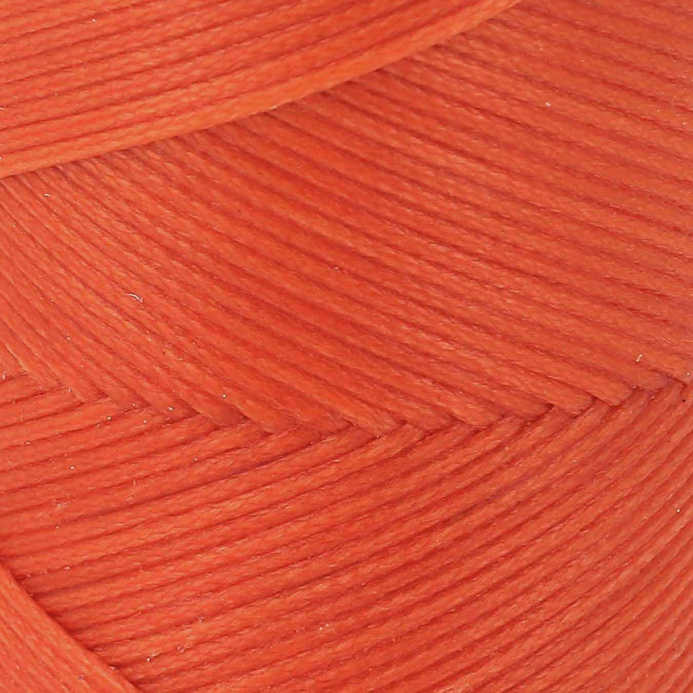 Bobine de 100m de fil polyester tressé et ciré orange, diamètre 0,6mm, pour couture et mercerie.