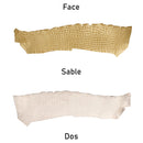 Cuir d'alligator couleur sable, écailles dessinées et régulières