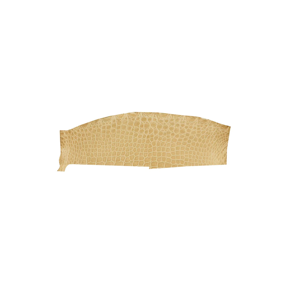 Peau de cuir d'alligator jaune sable. Cuir exotique pour création de bracelet de montre, bijoux, porte-clés, étui à téléphone...
