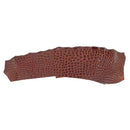 Cuir exotique marron acajou finition brillante. Peau d'alligator ferme pour création de bijoux, bracelet de montre...