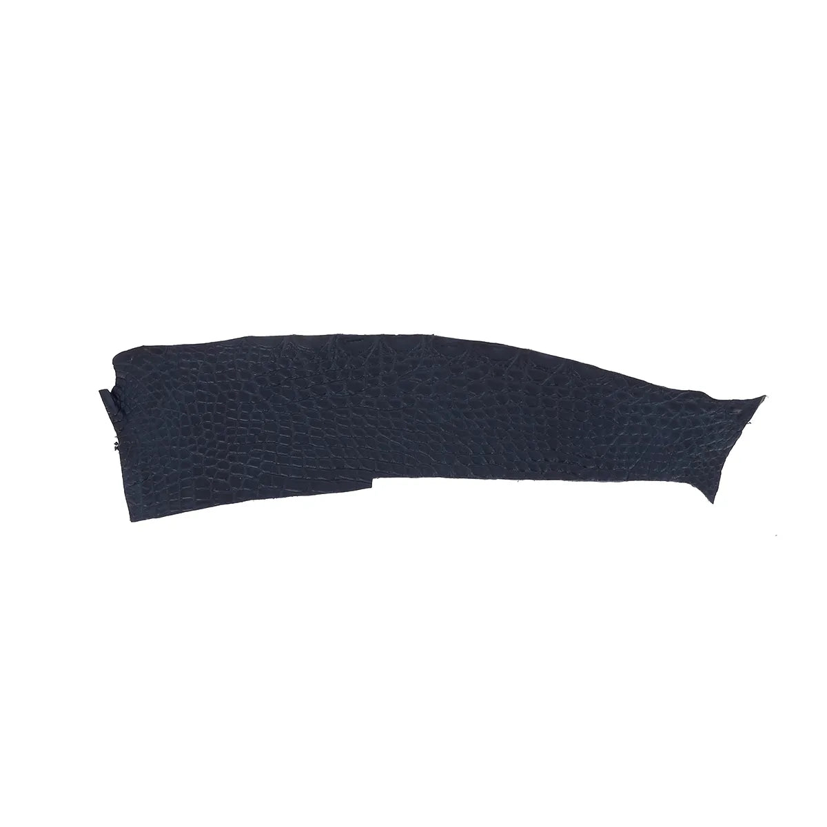 Petit morceau de cuir d'alligator bleu marine finition mate. Flanc d'alligator pour création de bracelet de montre, bijoux...