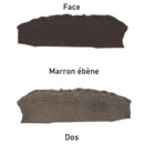 Flanc de cuir d'alligator marron foncé, côté face et côté dos du cuir