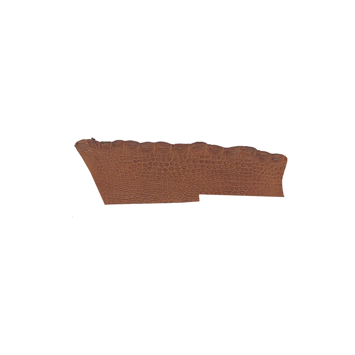Petite découpe de cuir d'alligator marron brique. Cuir d'alligator pour la fabrication de bijoux, bracelet de montre, porte-clés et petite maroquinerie