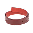 Lanières en cuir cousu de Deco Cuir, ceinture en cuir de croupon tannage végétal, couleur rouge carmin, finition élégante.