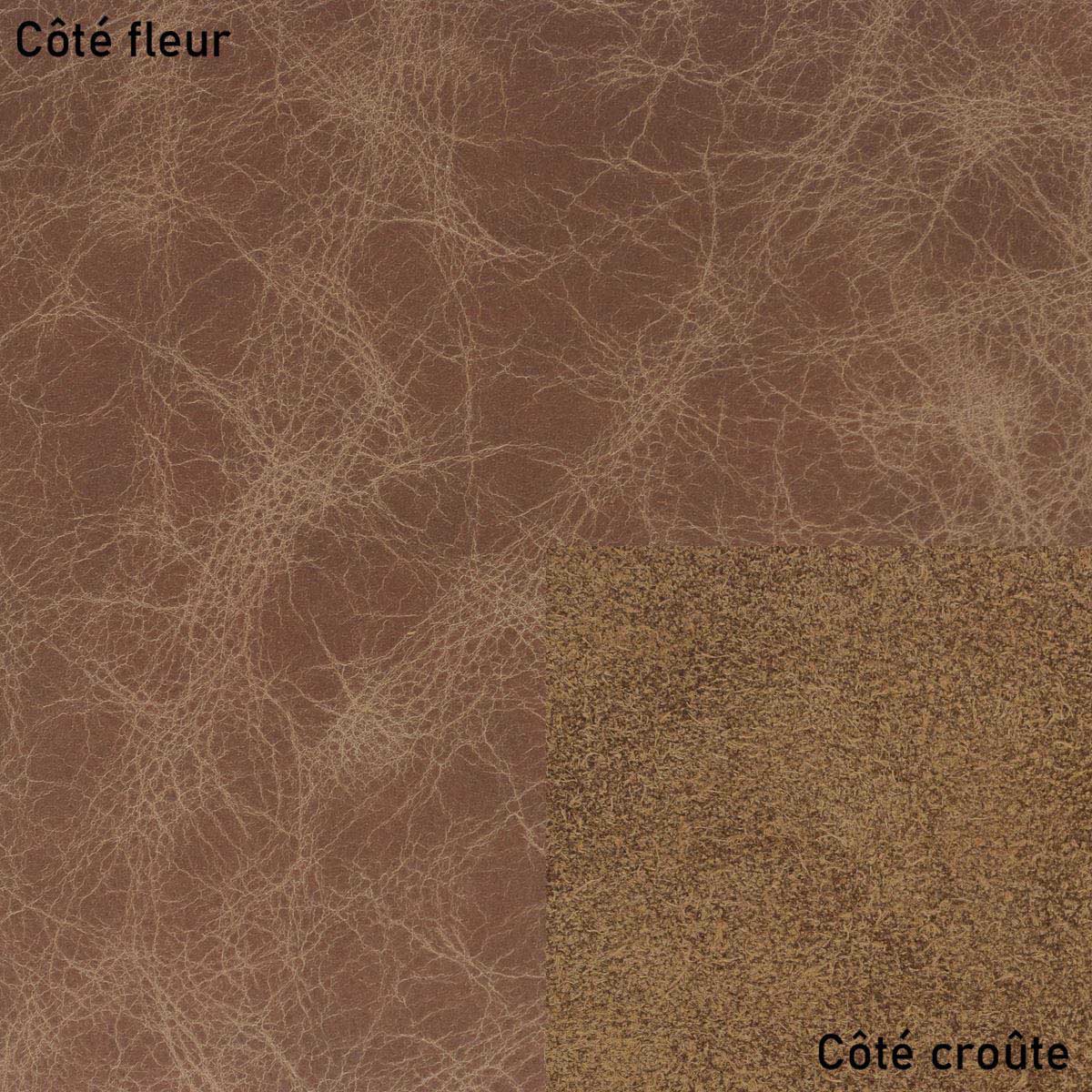 Peau de cuir de vachette pour ameublement CLUB couleur caramel, texture souple et naturelle, finition de haute qualité.