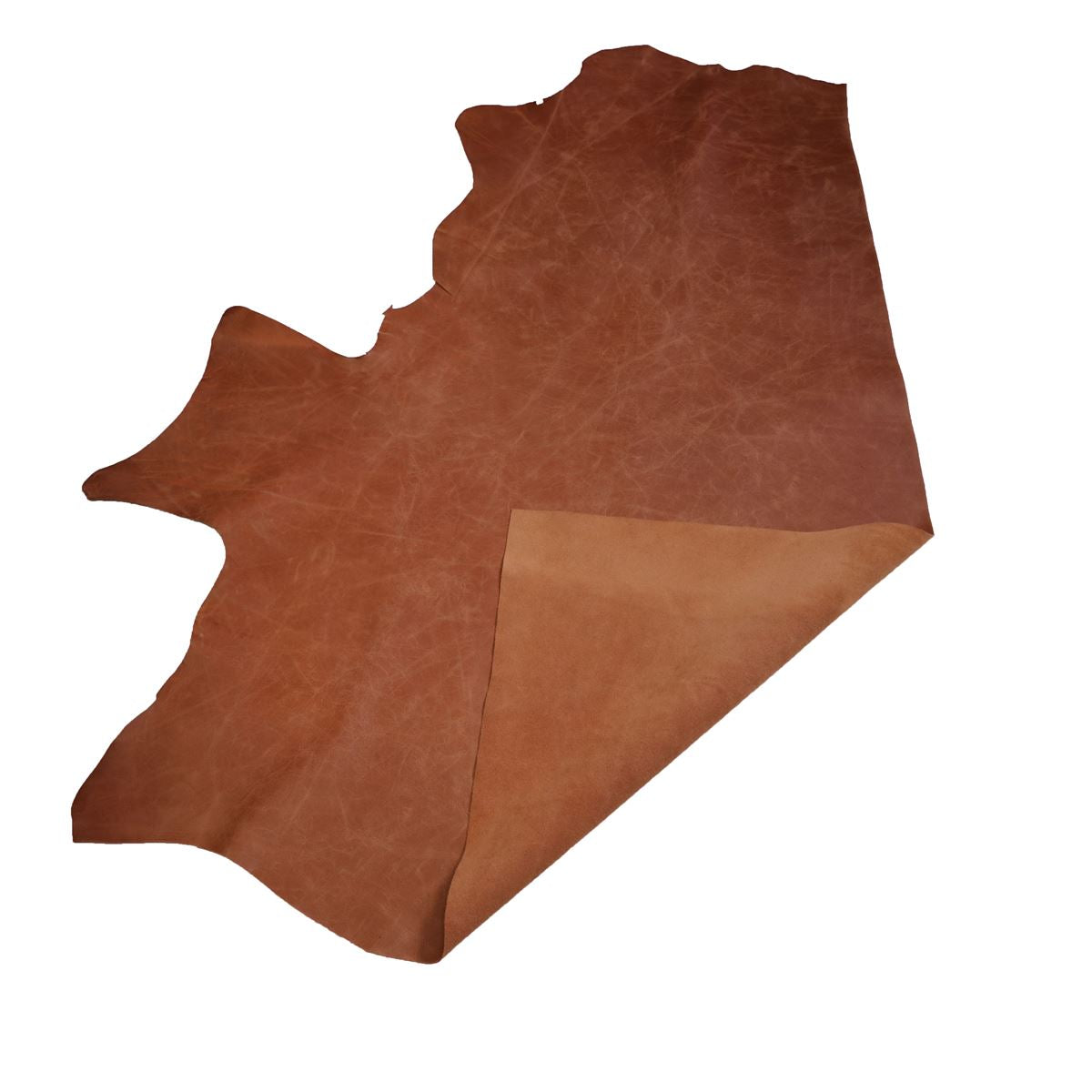 Peau de cuir de vachette CLUB en Cognac, utilisée pour l'ameublement, aspect lisse et finition élégante.