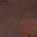 Peau de cuir de vachette Club marron pour ameublement, texture lisse et naturelle, idéale pour meubles et décoration intérieure.
