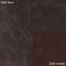 Peau de cuir de vachette pour ameublement CLUB en chocolat, texture lisse et souple, idéale pour décoration intérieure.