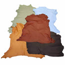 Lot de 5 peaux de cuir d'agneau pleine fleur Deco Cuir, textures naturelles, idéale pour artisanat ou décoration.