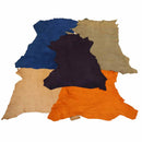 Lot de 5 peaux de cuir de chèvre velours Deco Cuir, textures variées, peau douce et souple pour projets créatifs.