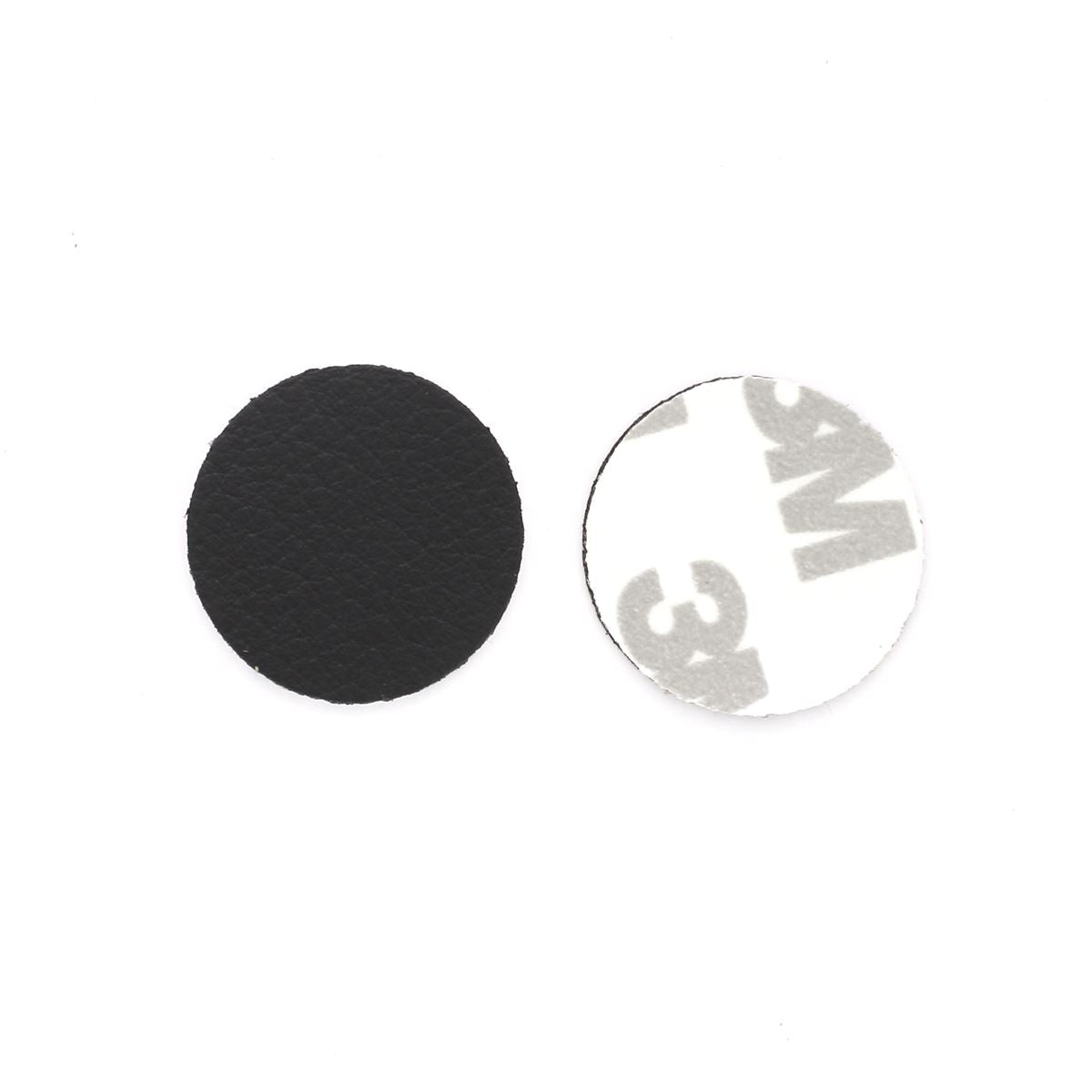 Rond de protection en cuir autocollant noir de Deco Cuir, pièce ronde en cuir pour protection ou décoration.