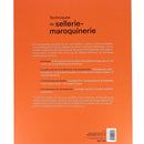 Livre "Techniques de sellerie-maroquinerie" par Emmanuelle Sarsar et Anaïs Guégan, édition Eyrolles, pages ouvertes montrant illustrations.