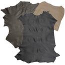 Lot de 3 peaux d'agneau nappa couleur noir et marron. Cuir présentant de petits défauts, cuir à prix réduit