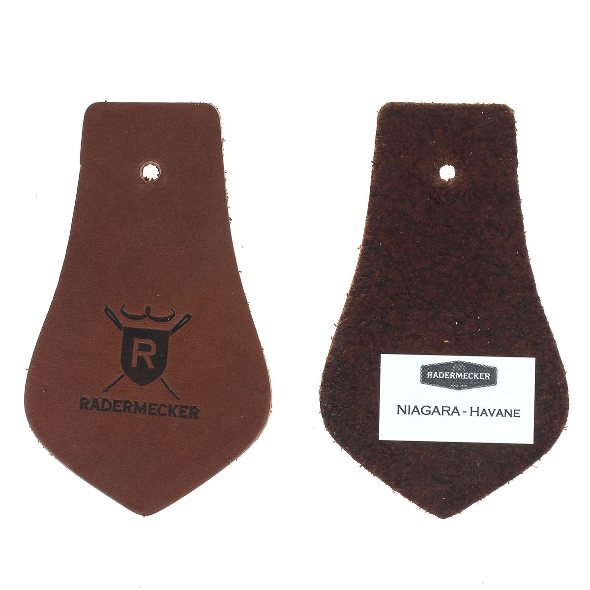Échantillon de cuir Niagara de Radermecker, texture souple et finition élégante, présenté sur un fond neutre.