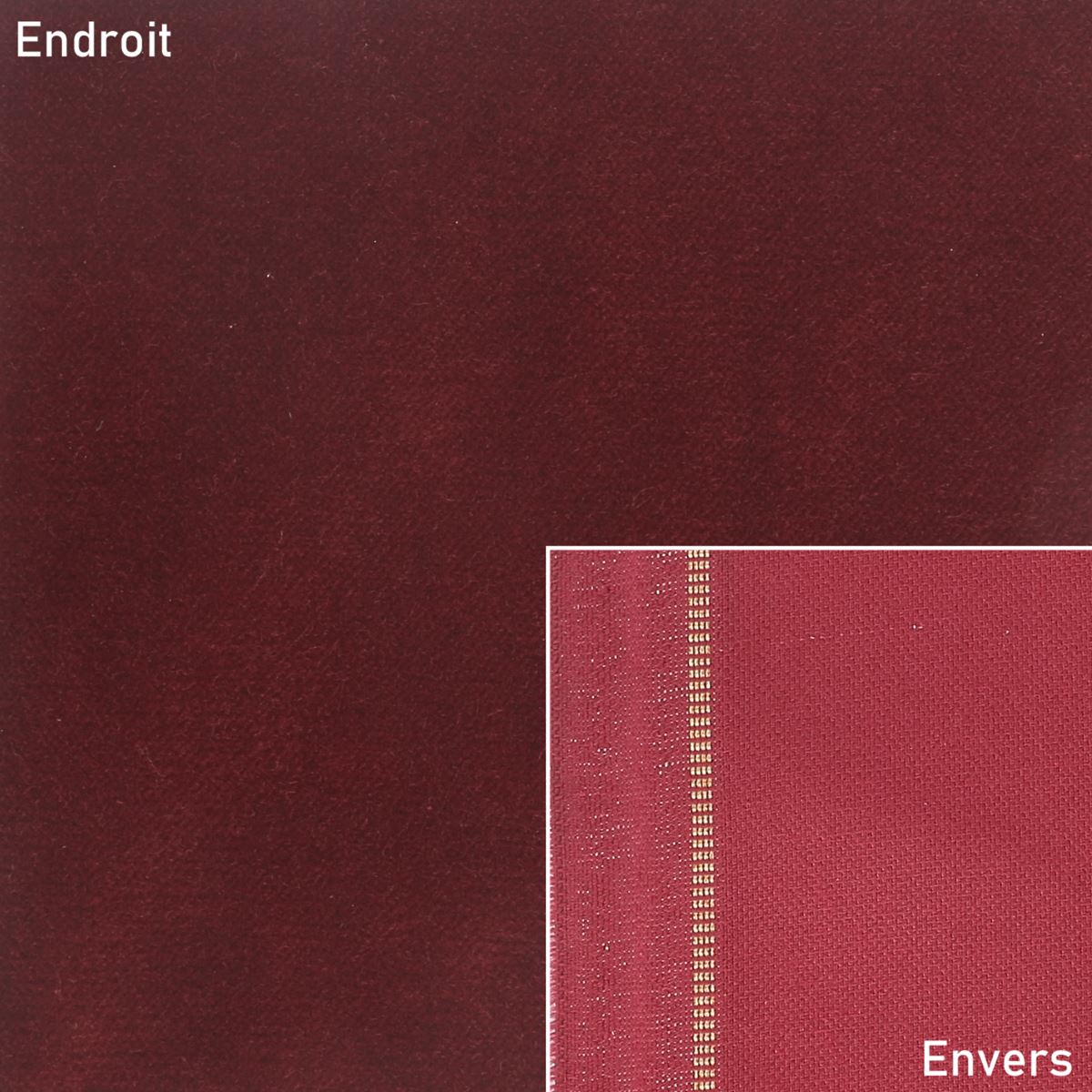 Coupon de tissu velours pour doublure, tissu rouge foncé, 0,50x1,40m, marque Autres, tissu doux et élégant pour couture.