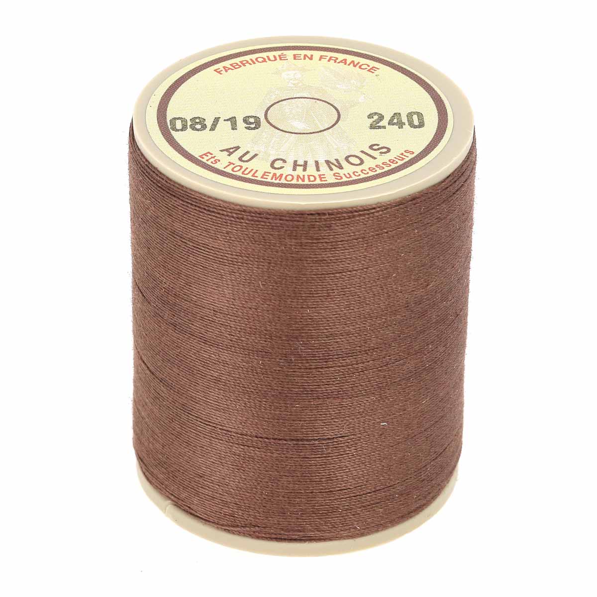 Bobine de 750m de fil cordonnet en polyester "AU CHINOIS", 0,63mm, pour couture et travaux de mercerie.