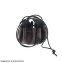 Découpe pour bourse en cuir marron foncé de la marque Deco Cuir, montrant la pièce en cuir brun foncé avec détails de finition