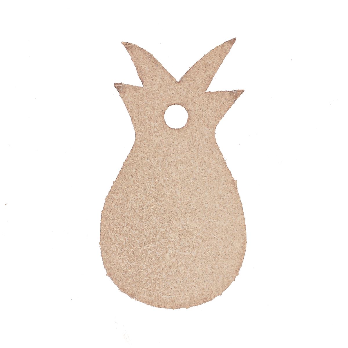Découpe en cuir naturel d'ananas pour porte-clés, artisanale, personnalisable, de la marque Deco Cuir.
