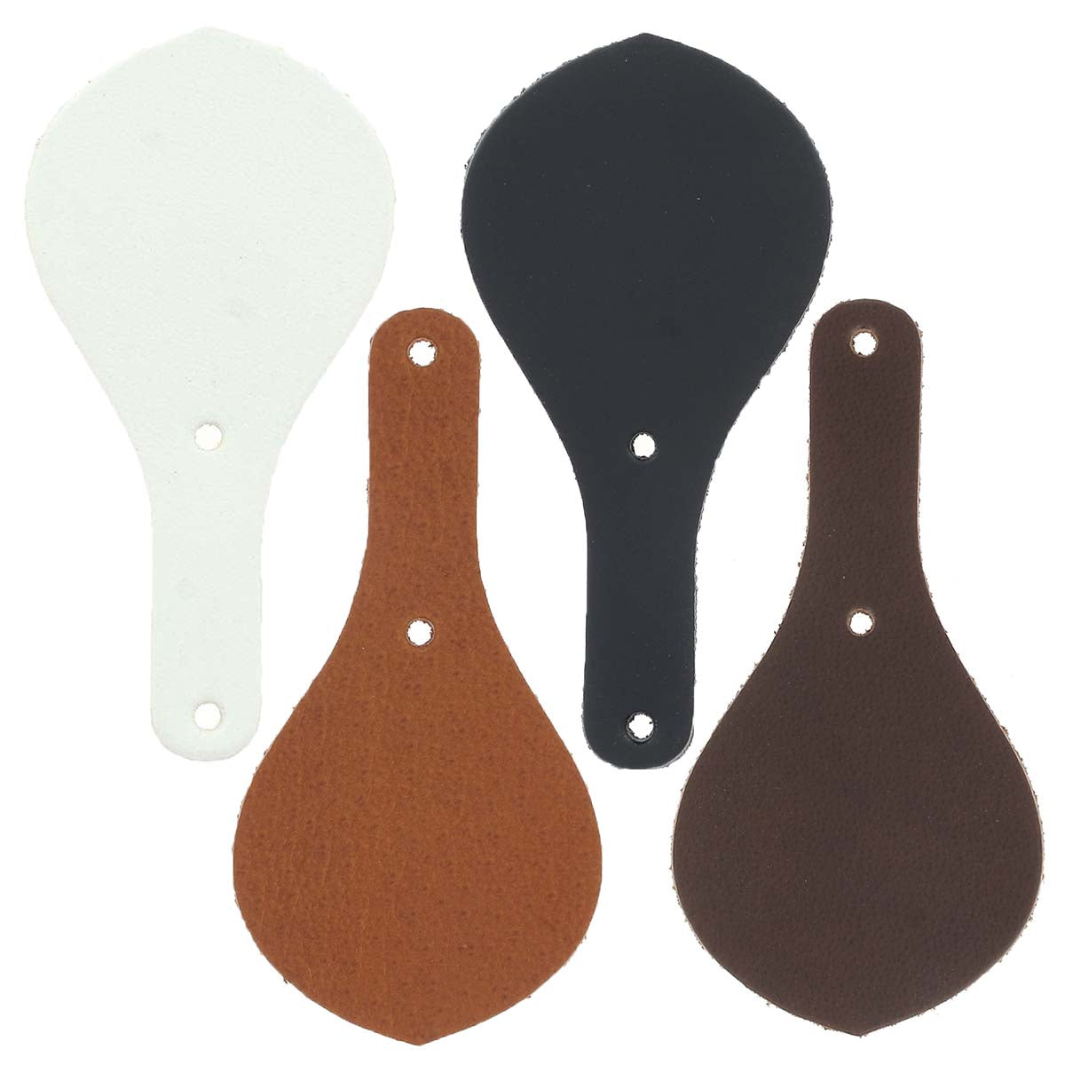 Découpe de blason en cuir teinté pour porte-clés, fabriquée par Deco Cuir, à riveter pour personnalisation.
