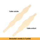 Découpe de cuir naturel pour bracelet enfant à personnaliser, avec trois vagues, fabriquée par Deco Cuir.