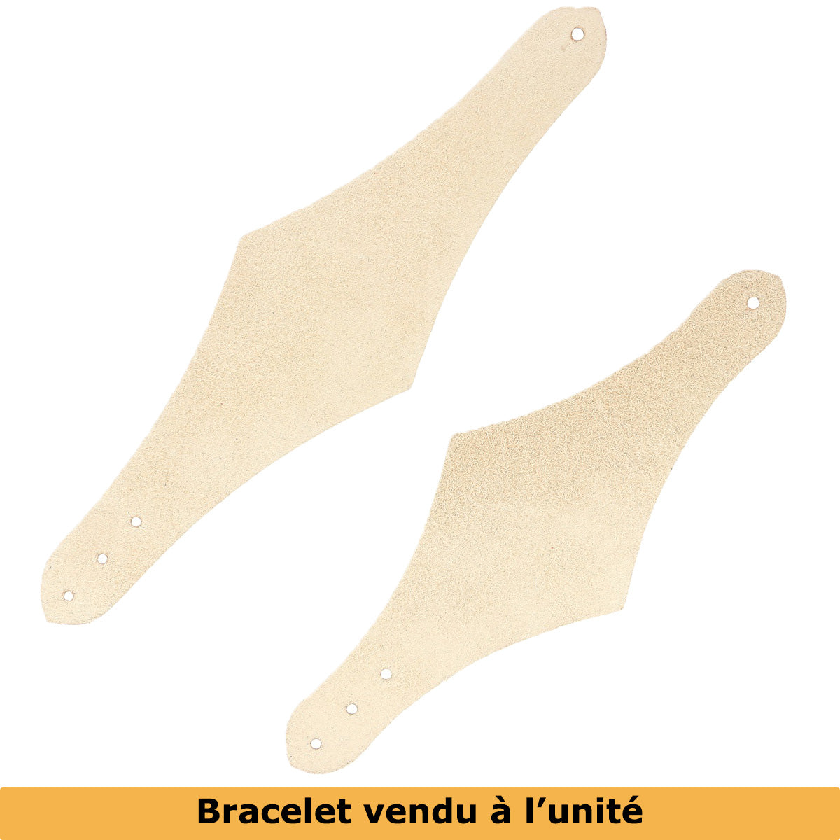Découpe en cuir naturel pour bracelet enfant avec motif losange, fabriquée par Deco Cuir, idéale pour personnalisation.