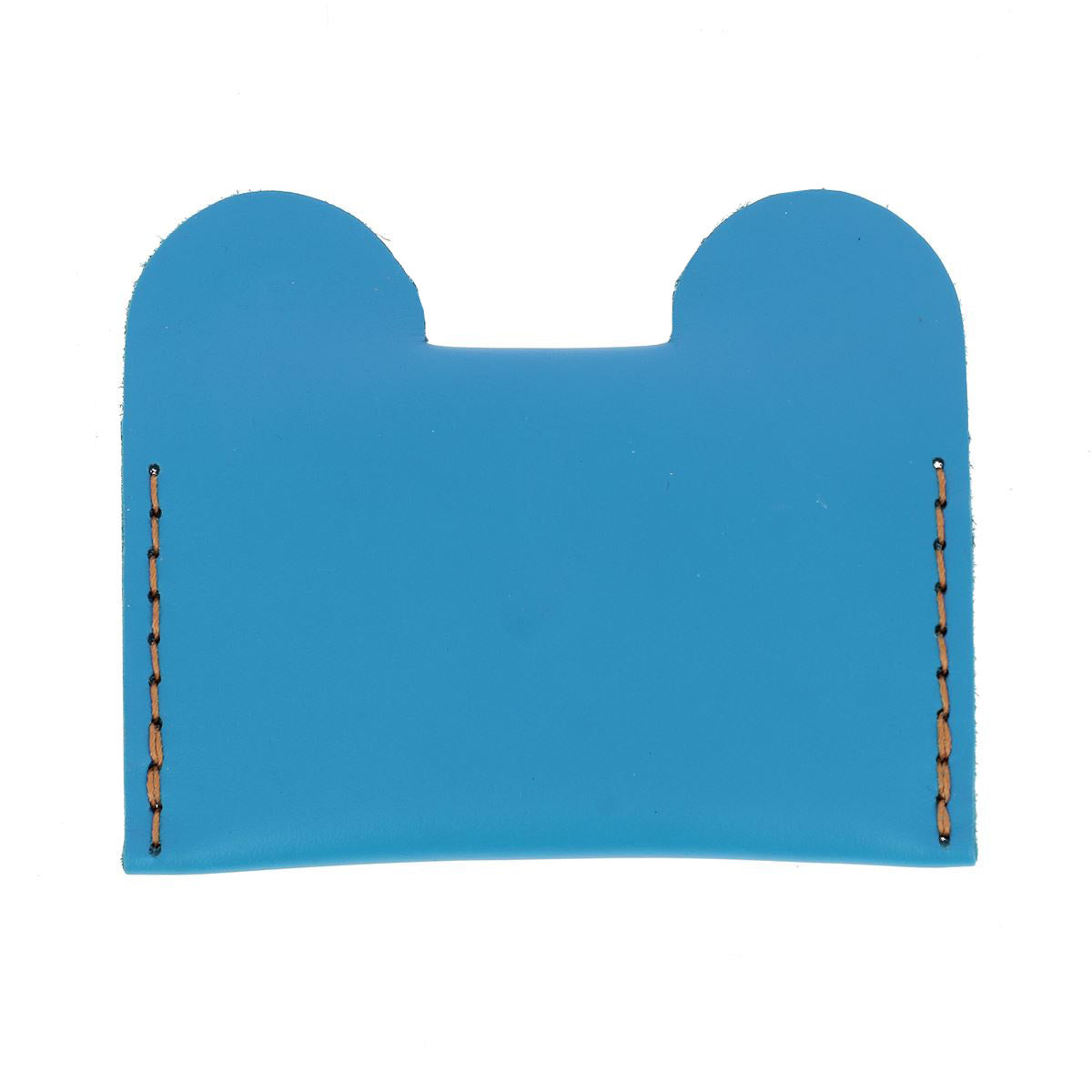 Kit DIY porte-cartes en cuir Ours Deco Cuir, bleu Atoll, avec matériaux pour création artisanale, vue de l'ensemble du kit.