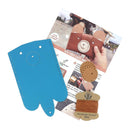 Kit DIY porte-cartes en cuir avec ours, couleur bleu atoll, création artisanale de Deco Cuir, illustration du kit complet.
