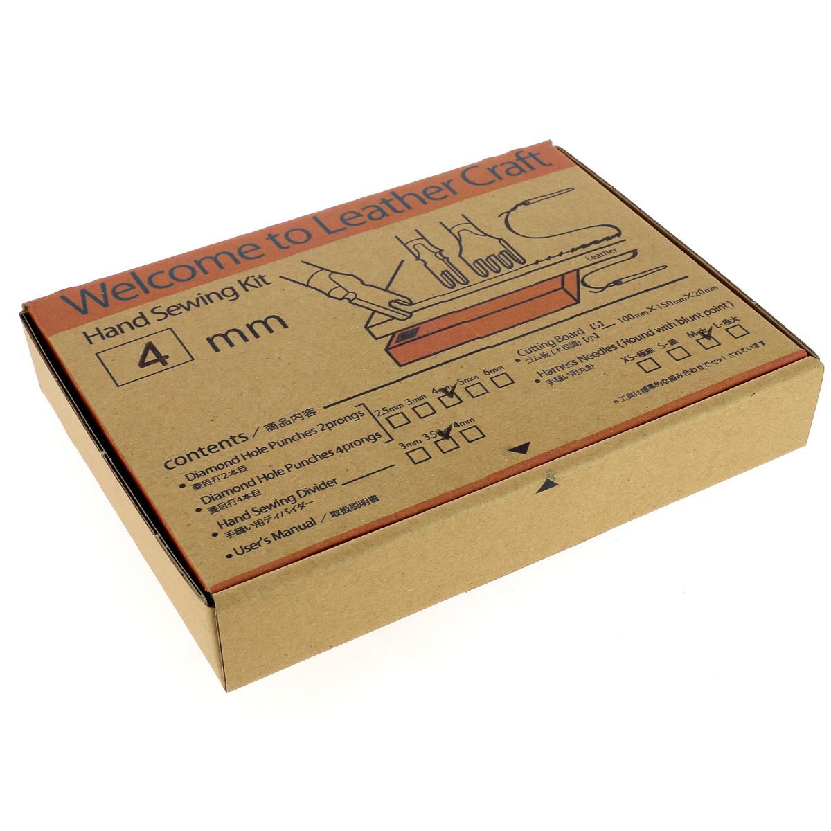 Kit d'outils Oka pour la couture du cuir à la main avec outils de 4 mm, permettant la couture précise et artisanale du cuir.