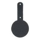 Découpe de médaille en cuir teinté pour porte-clés, en cuir, rivetée, créée par Deco Cuir, pour personnalisation.