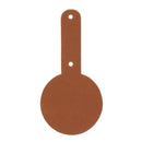 Découpe de cuir MÉDAILLE pour porte-clés en cuir teinté, conçue pour rivetage, par Deco Cuir.