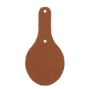 Découpe ovale pour porte-clés en cuir teinté Deco Cuir, conçue pour rivetage, visible en cuir coloré et finition précise.