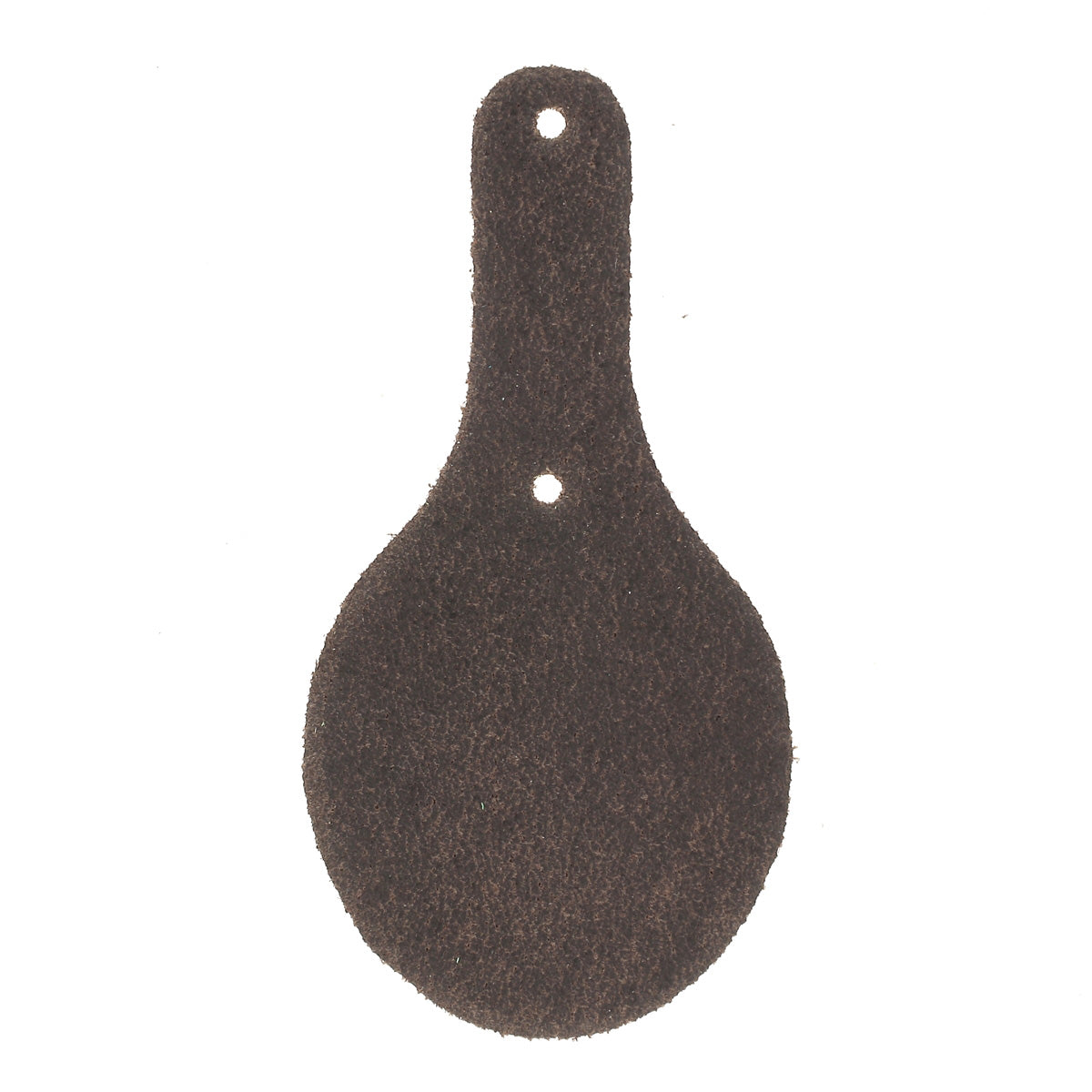 Découpe ovale en cuir teinté pour porte-clés, conçue par Deco Cuir, à riveter, avec finition soignée et détails précis.