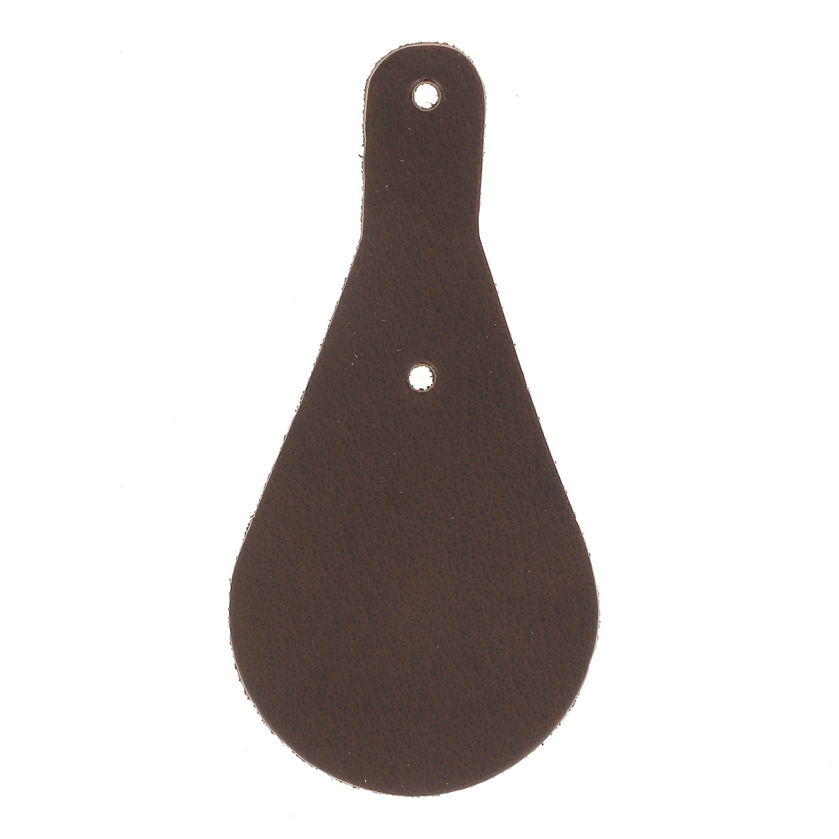 Découpe en cuir en forme de poire pour porte-clés, teintée, de la marque Deco Cuir, prête à riveter.