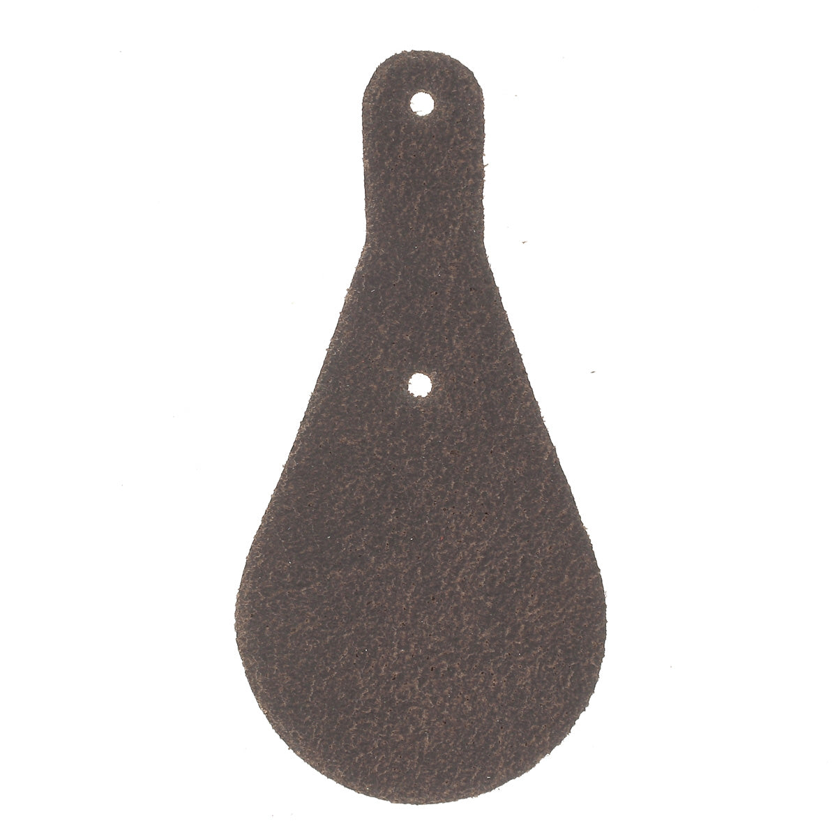 Découpe en cuir en forme de poire pour porte-clés, teintée, de la marque Deco Cuir, prête à être rivetée.
