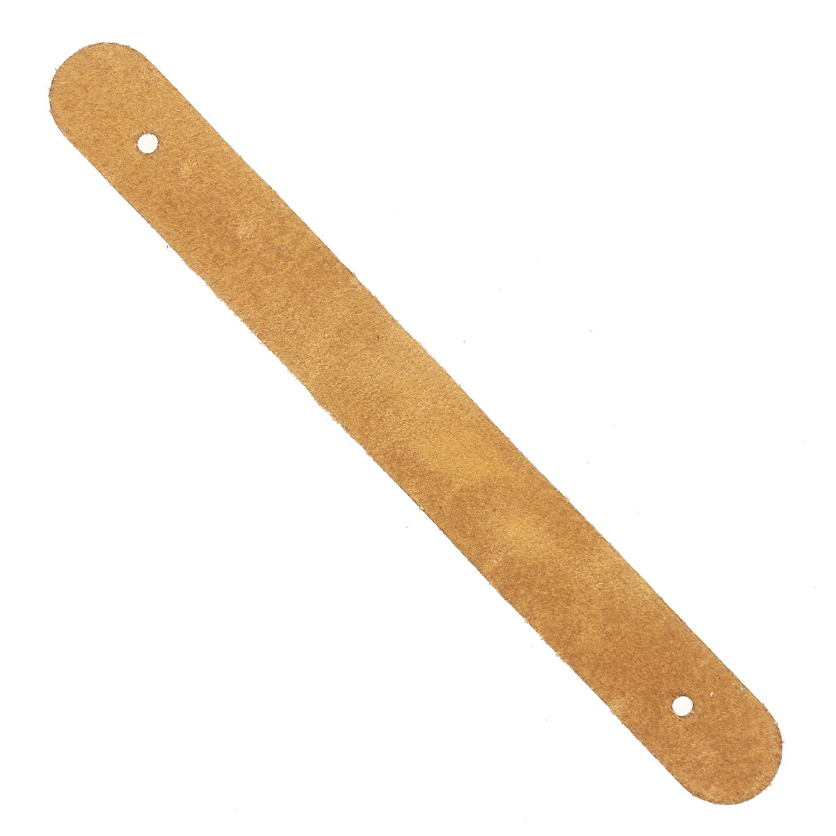 Lanière en cuir tannage végétal de 22x2,4 cm avec deux trous, épaisseur 3,4 mm, pour poignée ou projet de maroquinerie.