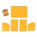 Porte-cartes double en cuir jaune KitenCuir, kit DIY pour créations, montage facile, avec fil jaune visible sur l'image.